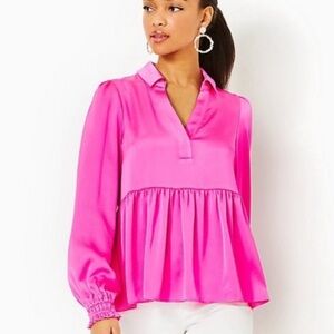 Lilly Pulitzer Jaylene Size 4 Pink Blouse